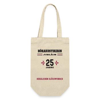 Hearing aid acoustician 25th anniversary 25th acoustician - Gift Bag for Bottles - nature - Front