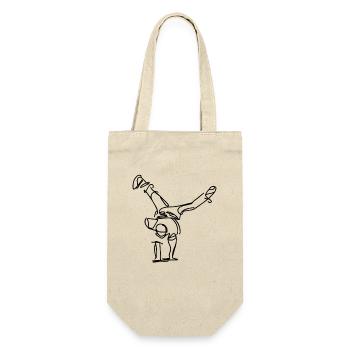 Breakdancer Skizze - Geschenkbeutel für Flaschen - Natur - Vorne