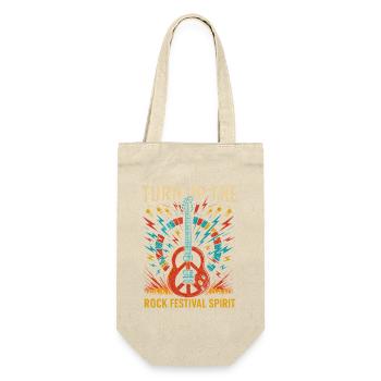 Rock festival spirit, peace gitarre - Geschenkbeutel für Flaschen - Natur - Vorne