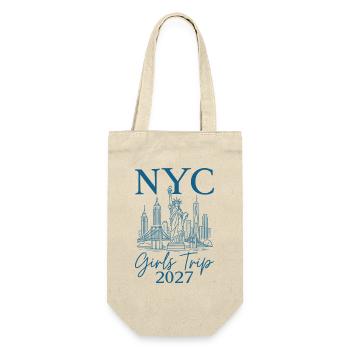 NYC Girls Trip 2027 - Geschenkbeutel für Flaschen - Natur - Vorne