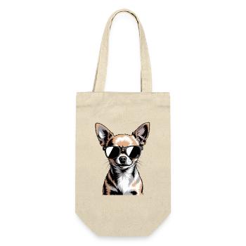 Chihuahua - Geschenkbeutel für Flaschen - Natur - Vorne