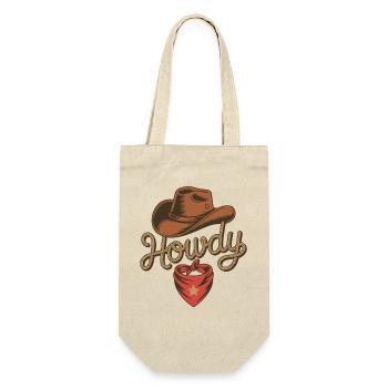 Howdy Cowboy - Western Rope Design - Gift Bag for Bottles - nature - Front