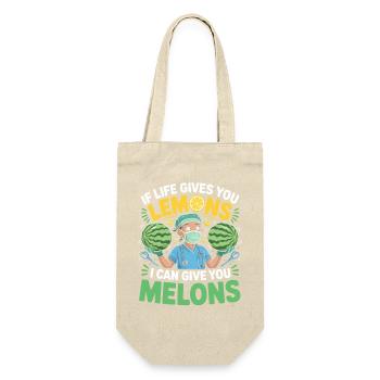 Melonen-Arzt Humorprint - Geschenkbeutel für Flaschen - Natur - Vorne