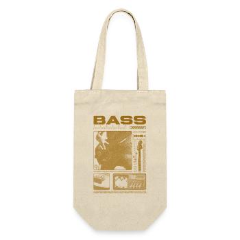 Bassgitarrenliebhaber Bassist Streetwear - Geschenkbeutel für Flaschen - Natur - Vorne