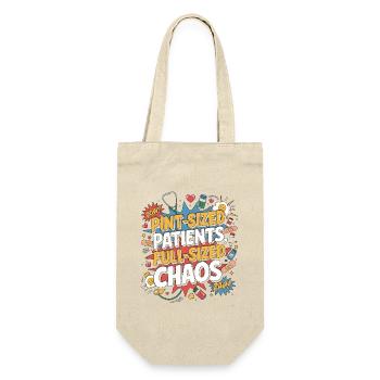 Pediatric Nurse Pint-Sized Patients Children Nurse - Gift Bag for Bottles - nature - Front
