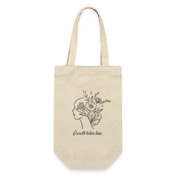 Floral Brain Line Art - Growth - Geschenkbeutel für Flaschen - Natur - Vorne