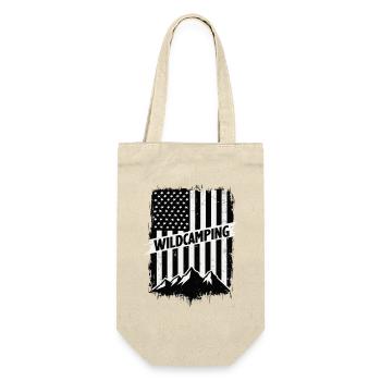 Wild Camping Adventure Mountains USA Flag - Gift Bag for Bottles - nature - Front