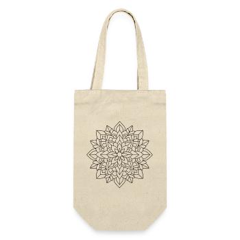 Florales Mandala - Geschenkbeutel für Flaschen - Natur - Vorne