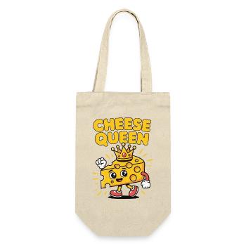 Cheese Queen – Cheese with a crown - Gift Bag for Bottles - nature - Front