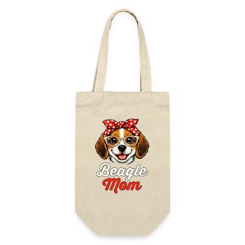 Beagle Mom Mama Retro Vintage - Gift Bag for Bottles - nature - Front