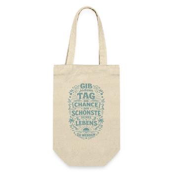 Die Chance, der Schönste Tag Deines Lebens - Geschenkbeutel für Flaschen - Natur - Vorne