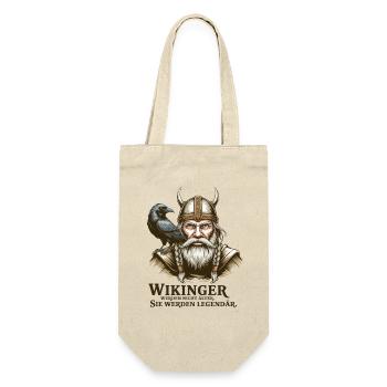 Wikinger Viking Legende Seemann Odin Rabe Kämpfer - Geschenkbeutel für Flaschen - Natur - Vorne