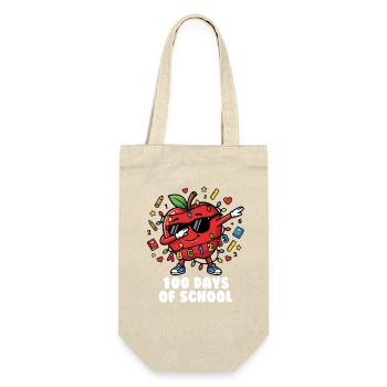 Dabbing Apple 100 Days Of School Dabbing Apple - Geschenkbeutel für Flaschen - Natur - Vorne