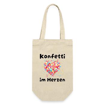 CONFETTI IN THE HEART – Carnival Carnival Party Spruc - Gift Bag for Bottles - nature - Front