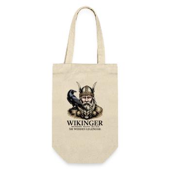 Wikinger Viking Legende Seemann Odin Rabe Kämpfer - Geschenkbeutel für Flaschen - Natur - Vorne