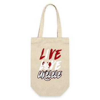 Hawaiian Ukulele Uke Live Love - Geschenkbeutel für Flaschen - Natur - Vorne