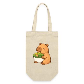 Capybara avec salade – détendue et mignonne - Sac à bouteille - nature - Devant