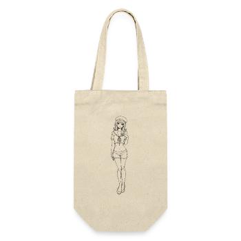 Pin-up Matrosin Marine Retro Look - Geschenkbeutel für Flaschen - Natur - Vorne