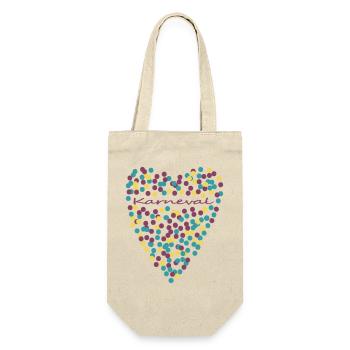Karneval mit Herz - Geschenkbeutel für Flaschen - Natur - Vorne