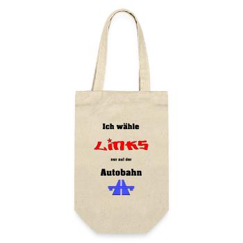 Ich wähle Links - Geschenkbeutel für Flaschen - Natur - Vorne