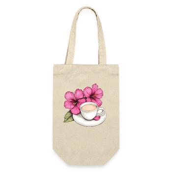 Impression de tasse à café en hibiscus - Sac à bouteille - nature - Devant