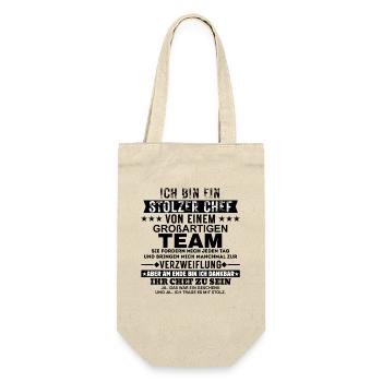 Stolzer Chef von einem großartigen Team Geschenk - Gift Bag for Bottles - nature - Front