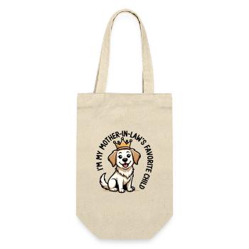 Der Lieblingshund meiner Schwiegermutter - Geschenkbeutel für Flaschen - Natur - Vorne