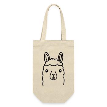Cute Alpaca Llama Head Line Art - Gift Bag for Bottles - nature - Front