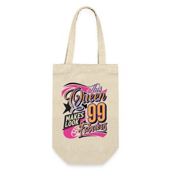 99. Geburtstag Queen - Geschenkbeutel für Flaschen - Natur - Vorne