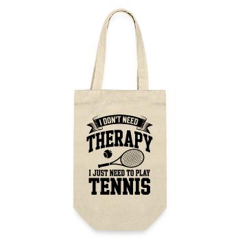 Ich brauche keine Therapie, ich brauche nur Tennis - Geschenkbeutel für Flaschen - Natur - Vorne