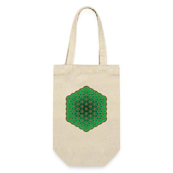 Festival Wear Trippy Mandala Goa Psytrance Rave - Geschenkbeutel für Flaschen - Natur - Vorne