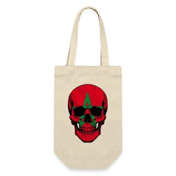 Moroccan Skull - Crâne avec le drapeau du Maroc - Sac à bouteille - nature - Devant