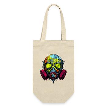  Gasmaske Graffiti - Geschenkbeutel für Flaschen - Natur - Vorne