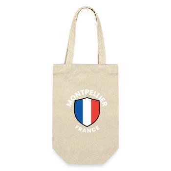Montpellier France Shield - Geschenkbeutel für Flaschen - Natur - Vorne