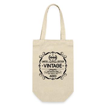 Vintage Limited Edition Born in 1966 Perfect Aged  - Geschenkbeutel für Flaschen - Natur - Vorne
