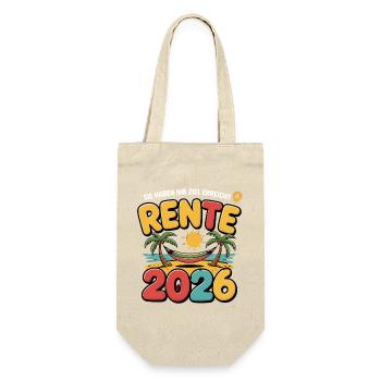 Rente Pensionist Pensionierung 2026 Mann & Frau - Geschenkbeutel für Flaschen - Natur - Vorne