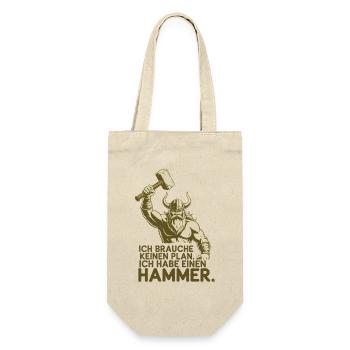 Wikinger Viking Legende Seemann Odin Rabe Kämpfer - Geschenkbeutel für Flaschen - Natur - Vorne