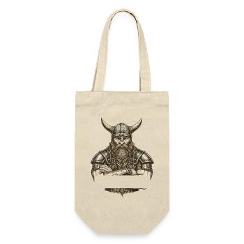 Wikinger Viking Legende Seemann Odin Rabe Kämpfer - Geschenkbeutel für Flaschen - Natur - Vorne