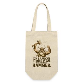 Wikinger Viking Legende Seemann Odin Rabe Kämpfer - Geschenkbeutel für Flaschen - Natur - Vorne