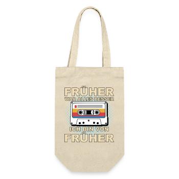 Früher war alles besser - Ich bin von früher - Geschenkbeutel für Flaschen - Natur - Vorne