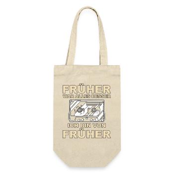 Früher war alles besser - Ich bin von früher - Geschenkbeutel für Flaschen - Natur - Vorne