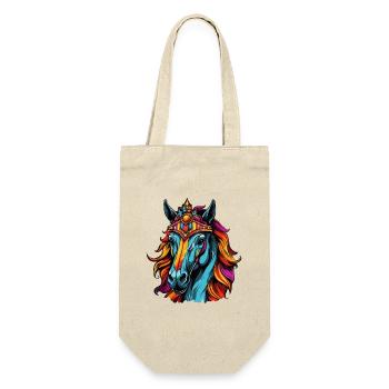 Crowned Horse Neon Portrait - Gift Bag for Bottles - nature - Front