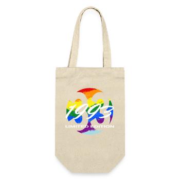 33. Geburtstag 1993 Geschenk für Männer und Frauen - Geschenkbeutel für Flaschen - Natur - Vorne