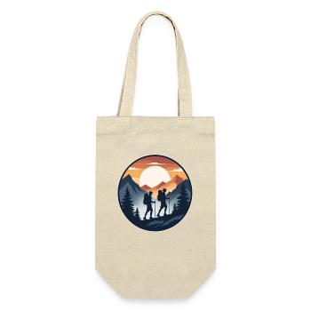 Sunset Hiker Round Logo - Gift Bag for Bottles - nature - Front