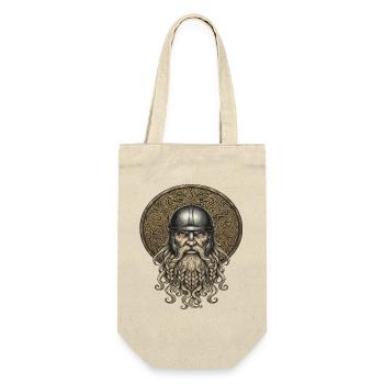 Wikinger Viking Legende Seemann Odin Rabe Kämpfer - Geschenkbeutel für Flaschen - Natur - Vorne