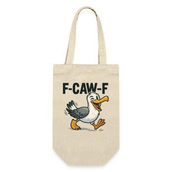 Funny Seagull Saying, F Caw F - Gift Bag for Bottles - nature - Front