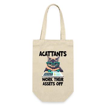 Funny Accountants Work Their Assets Off  - Gift Bag for Bottles - nature - Front