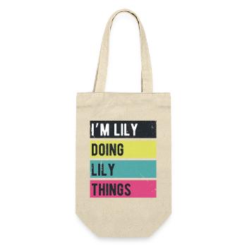 I’m Lily Doing Lily Things Retro Colors - Gift Bag for Bottles - nature - Front