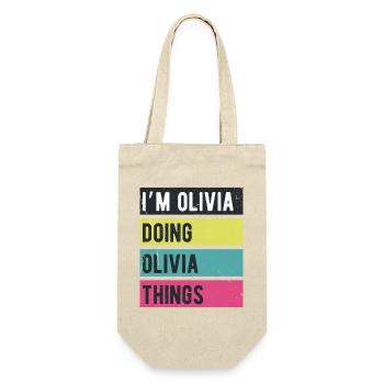 I’m Olivia Doing Olivia Things Retro Colors - Gift Bag for Bottles - nature - Front