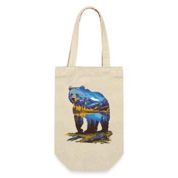 Wander Bear Mountains Lake Retro Nature Design - Gift Bag for Bottles - nature - Front